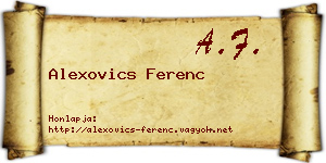 Alexovics Ferenc névjegykártya